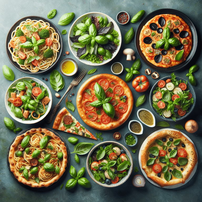 Flavorful Dishes with Fresh Cut Basil