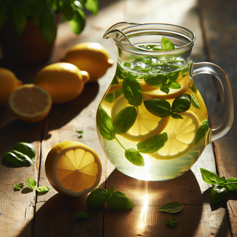 Refreshing Lemonade Spiked with Fresh Basil from Your Garden