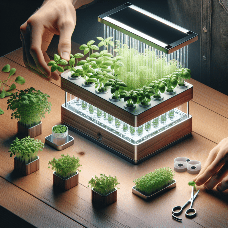 Assembling a Compact Tabletop Hydroponic Herb Setup