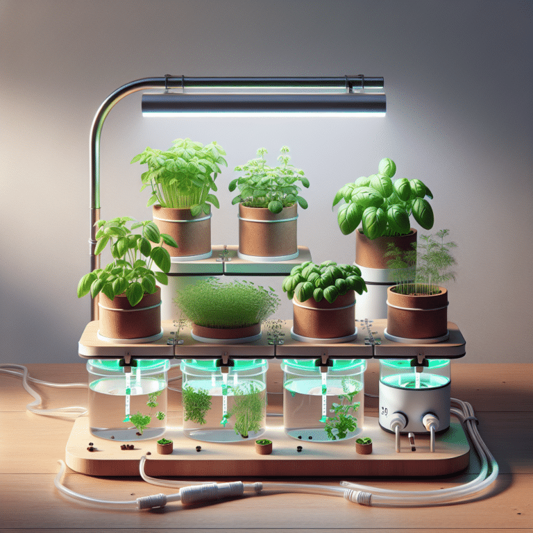 Assembling a Compact Tabletop Hydroponic Herb Setup